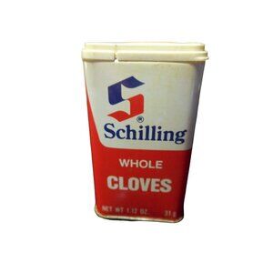 Vintage Schilling Whole Cloves Seasoning Spice Container Estate Find